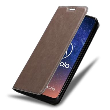 Motorola ONE VISION Suojakuori Lompakkokotelo (Ruskea)