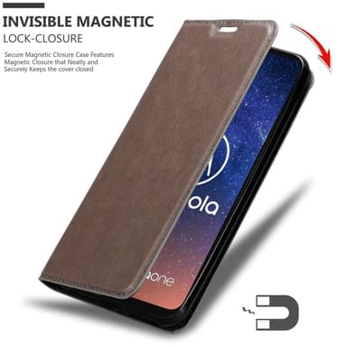 Motorola ONE VISION Suojakuori Lompakkokotelo (Ruskea)