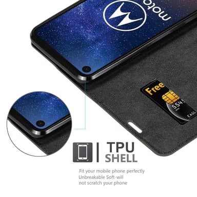 Motorola ONE VISION Suojakuori Lompakkokotelo (Ruskea)