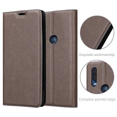 Motorola ONE VISION Suojakuori Lompakkokotelo (Ruskea)