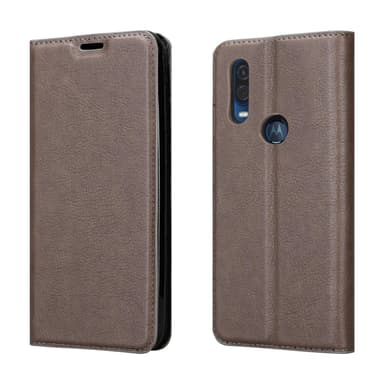 Motorola ONE VISION Suojakuori Lompakkokotelo (Ruskea)