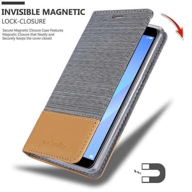 Huawei Y6 PRIME Suojakuori Lompakkokotelo (harmaa)