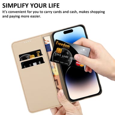iPhone 14 PRO Suojakuori Lompakkokotelo (Violetti)
