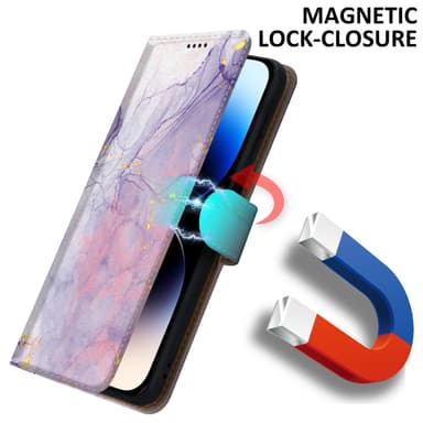 iPhone 14 PRO Suojakuori Lompakkokotelo (Violetti)