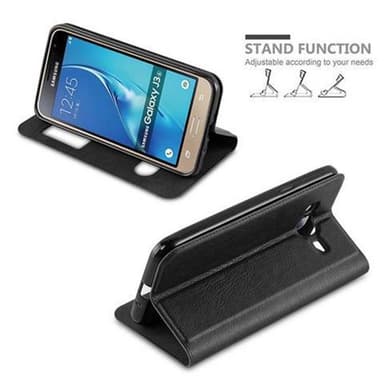 Lompakkokotelo Samsung Galaxy J3 2016 Case (Musta)