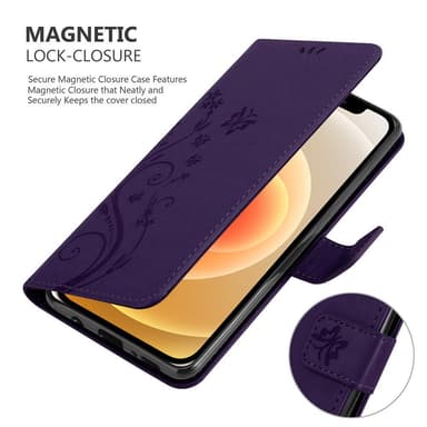 iPhone 12 MINI Suojakuori Lompakkokotelo (Violetti)