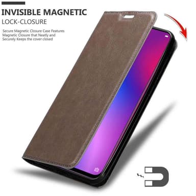 Oppo R17 Suojakuori Lompakkokotelo (Ruskea)