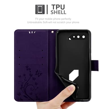 Asus ROG Phone 5 Suojakuori Lompakkokotelo (Violetti)