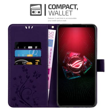 Asus ROG Phone 5 Suojakuori Lompakkokotelo (Violetti)