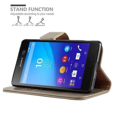 Sony Xperia M5 Suojakuori Lompakkokotelo (Ruskea)