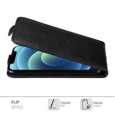 iPhone 12 / 12 PRO Suojakuori Lompakkokotelo (Musta)