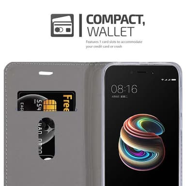 Xiaomi RedMi 5A Suojakuori Lompakkokotelo (harmaa)
