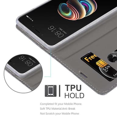 Xiaomi RedMi 5A Suojakuori Lompakkokotelo (harmaa)