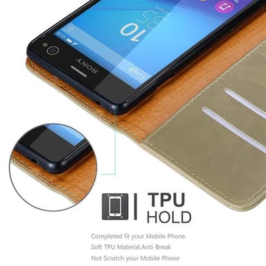 Sony Xperia C4 Suojakuori Lompakkokotelo (Ruskea)