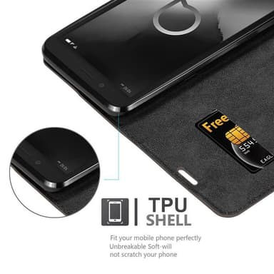 Alcatel 1C 2019 Suojakuori Lompakkokotelo (Ruskea)
