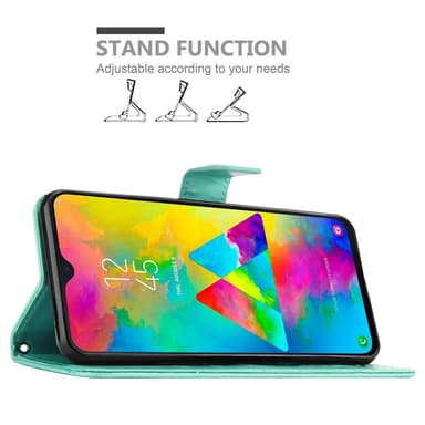 Samsung Galaxy M20 Suojakuori Lompakkokotelo (Turkoosi)