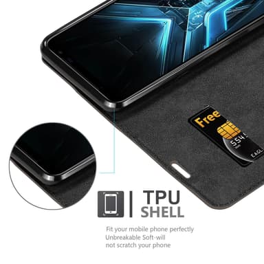 Asus ROG Phone 3 Suojakuori Lompakkokotelo (Ruskea)