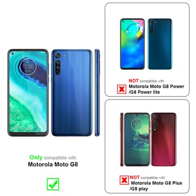 Motorola MOTO G8 Suojakuori Lompakkokotelo (Musta)