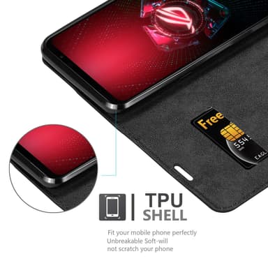 Asus ROG Phone 5 Suojakuori Lompakkokotelo (Musta)