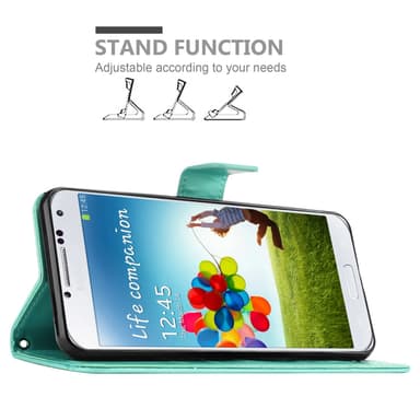 Samsung Galaxy S4 Suojakuori Lompakkokotelo (Turkoosi)