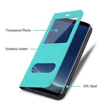 Lompakkokotelo Samsung Galaxy S8 Case (Turkoosi)