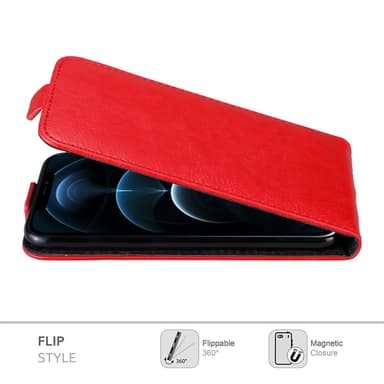 iPhone 12 PRO MAX Suojakuori Lompakkokotelo (Punainen)