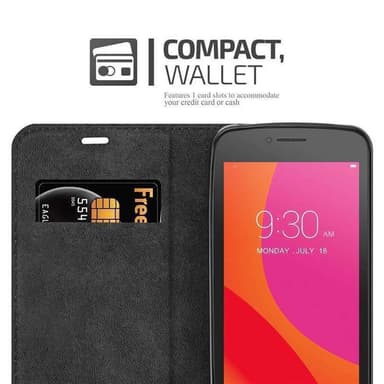 Lenovo A PLUS Suojakuori Lompakkokotelo (Musta)
