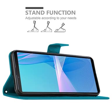 Sony Xperia 10 III Suojakuori Lompakkokotelo (Sininen)