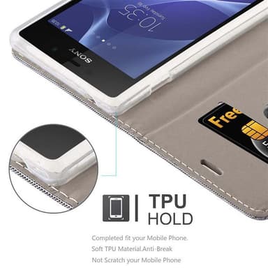 Sony Xperia M2 / M2 AQUA Suojakuori Lompakkokotelo