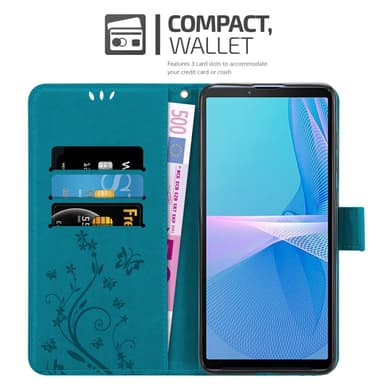 Sony Xperia 10 III Suojakuori Lompakkokotelo (Sininen)