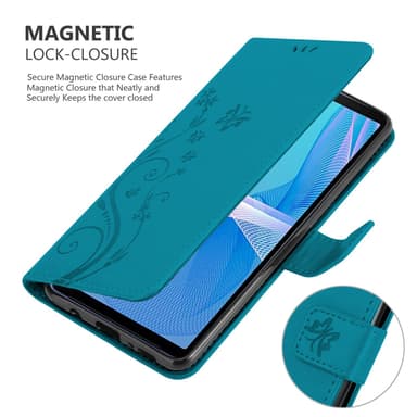 Sony Xperia 10 III Suojakuori Lompakkokotelo (Sininen)