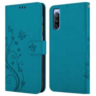 Sony Xperia 10 III Suojakuori Lompakkokotelo (Sininen)