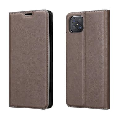 Oppo A92s Suojakuori Lompakkokotelo (Ruskea)
