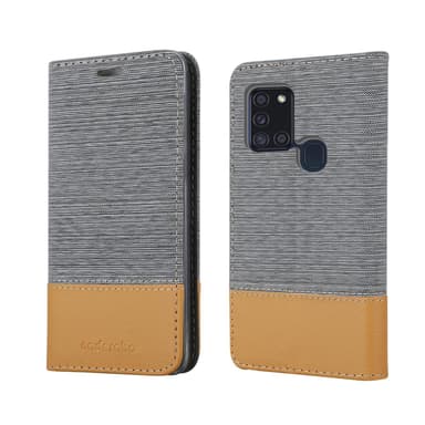 Samsung Galaxy A21s Suojakuori Lompakkokotelo (harmaa)