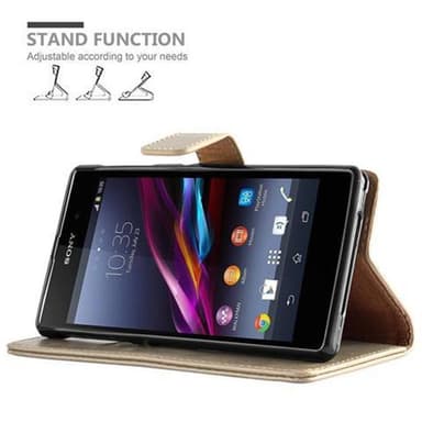 Sony Xperia Z1 Suojakuori Lompakkokotelo (Ruskea)