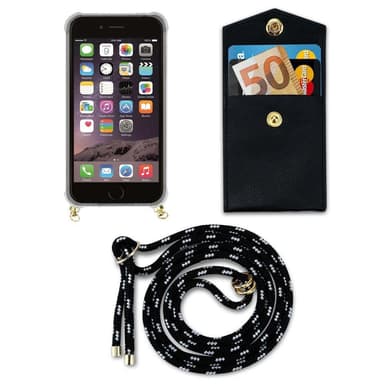 iPhone 6 / 6S Suojakuori Kotelo Ketju (Musta)