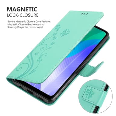 Huawei Y6P Suojakuori Lompakkokotelo (Turkoosi)