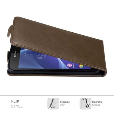 Sony Xperia Z3 Suojakuori Lompakkokotelo (Ruskea)