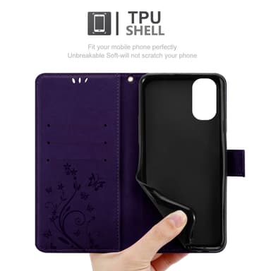 Motorola MOTO G22 Suojakuori Lompakkokotelo (Violetti)