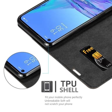Oppo A53 Suojakuori Lompakkokotelo (Ruskea)