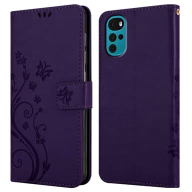 Motorola MOTO G22 Suojakuori Lompakkokotelo (Violetti)