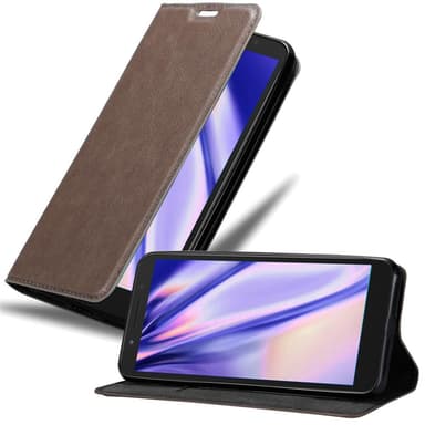Alcatel 1X 2019 Suojakuori Lompakkokotelo (Ruskea)