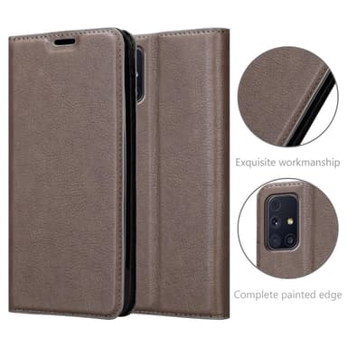 Samsung Galaxy M31s Suojakuori Lompakkokotelo (Ruskea)