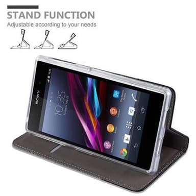 Sony Xperia Z1 Suojakuori Lompakkokotelo (harmaa)