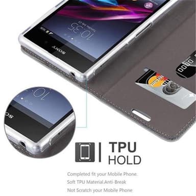 Sony Xperia Z1 Suojakuori Lompakkokotelo (harmaa)