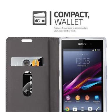 Sony Xperia Z1 Suojakuori Lompakkokotelo (harmaa)