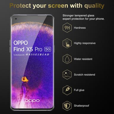 Oppo FIND X5 PRO Näytönsuoja Karkaistu lasi Suojakalvo