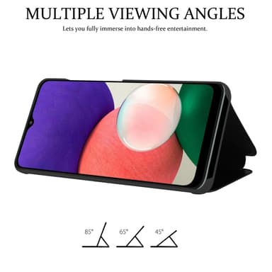 Suojakuori Samsung Galaxy A22 5G Lompakkokotelo (Musta)