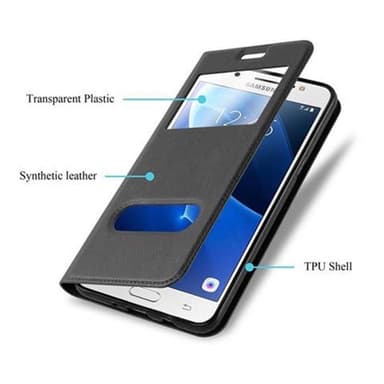 Lompakkokotelo Samsung Galaxy J7 2016 Case (Musta)