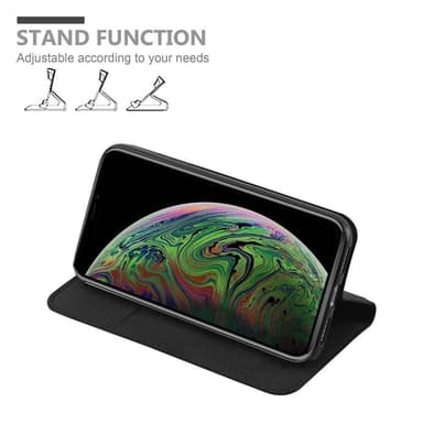 iPhone XS MAX Suojakuori Lompakkokotelo (Musta)